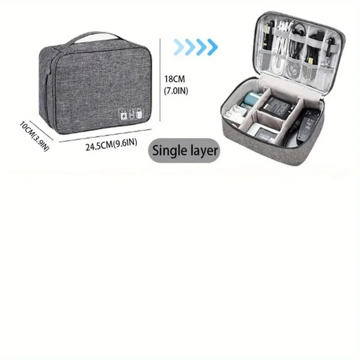ATMDOGCN Travel Cable Organizer Bag Portable Electronics Storage Case Waterproof