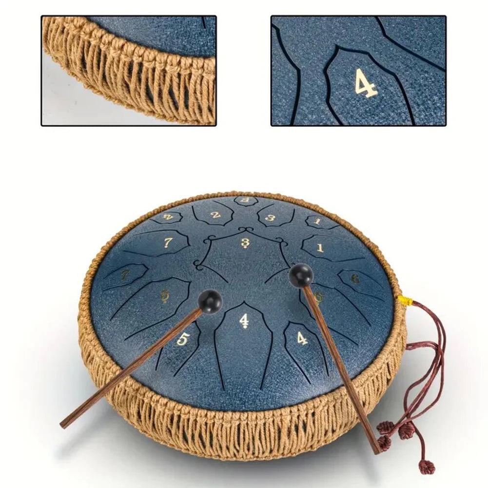 ALLOYSEED 15-Tone Steel Tongue Drum For Yoga Meditation