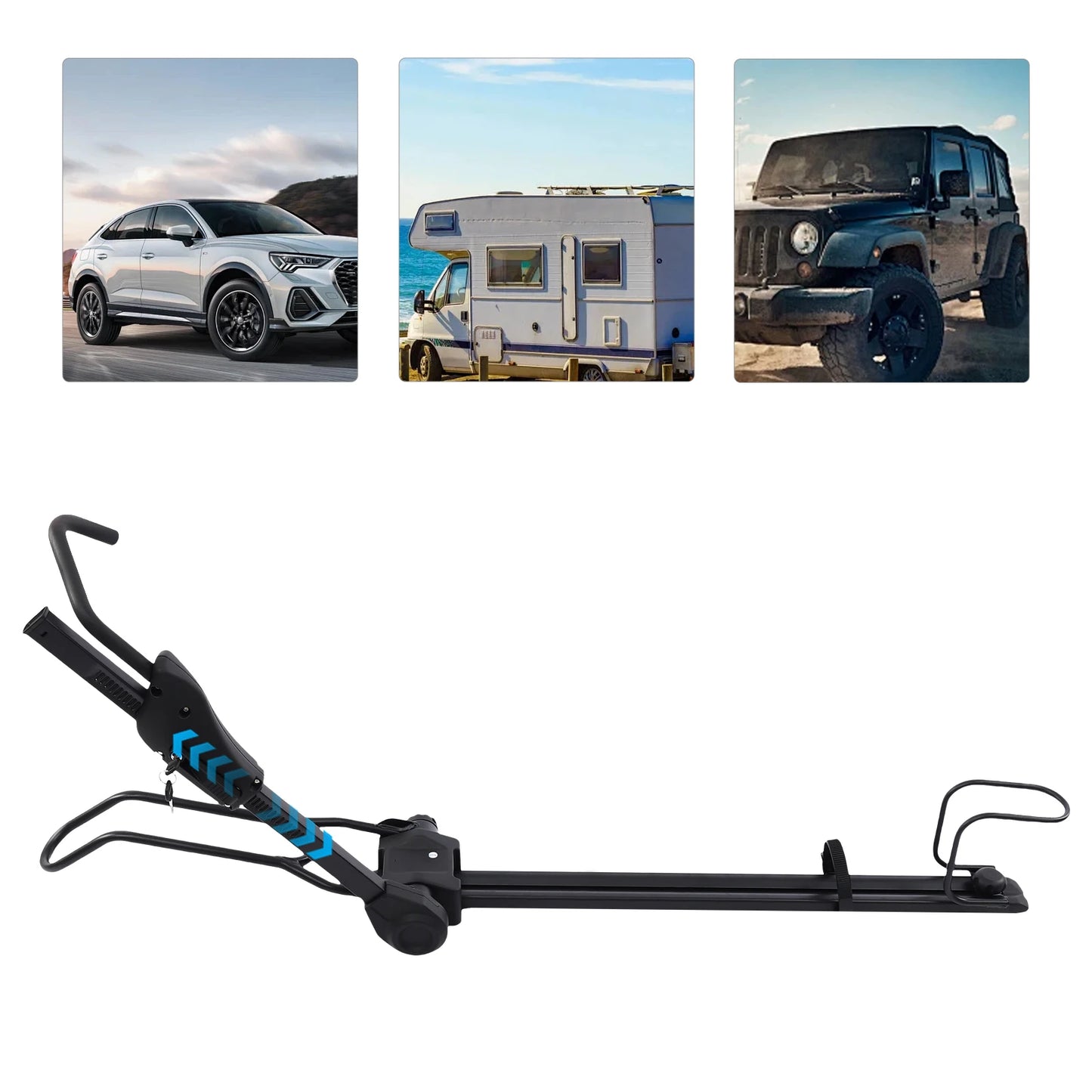 Car Roof Bike Rack Upright Mount With Anti Theft Locks And Adjustable Height