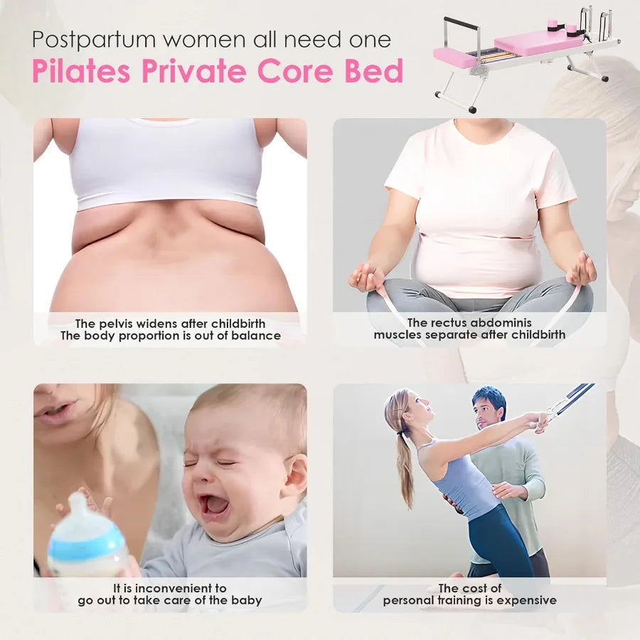 Foldable Pilates Reformer Machine for Home Gym: Ideal Pilates Workout Equipment for Beginners HighIntensity Cardio Fitness with