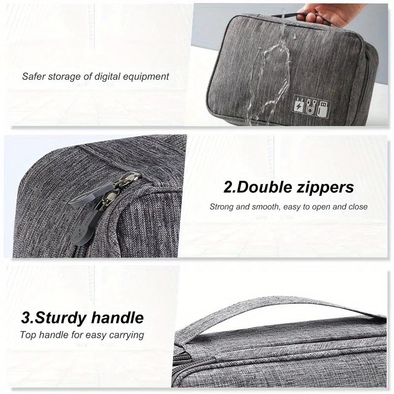 ATMDOGCN Travel Cable Organizer Bag Portable Electronics Storage Case Waterproof