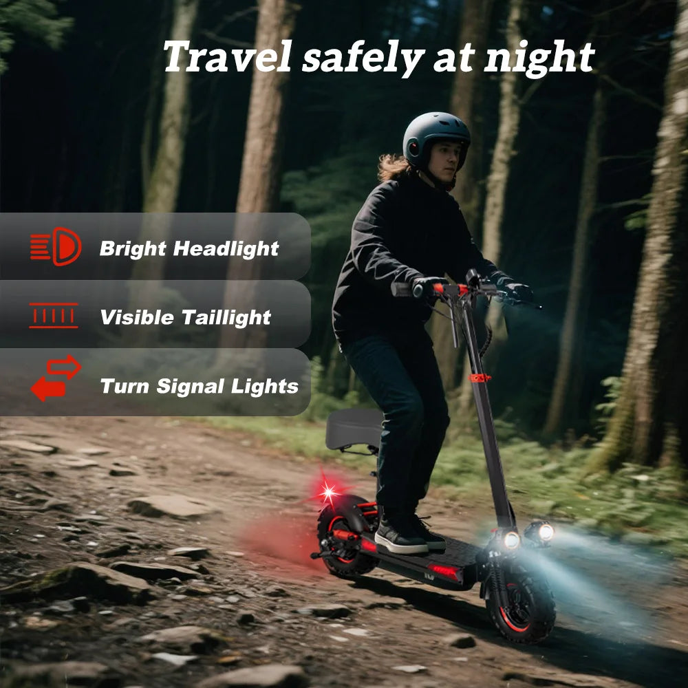 1200W Foldable Electric Scooter With Seat Off Road Tires