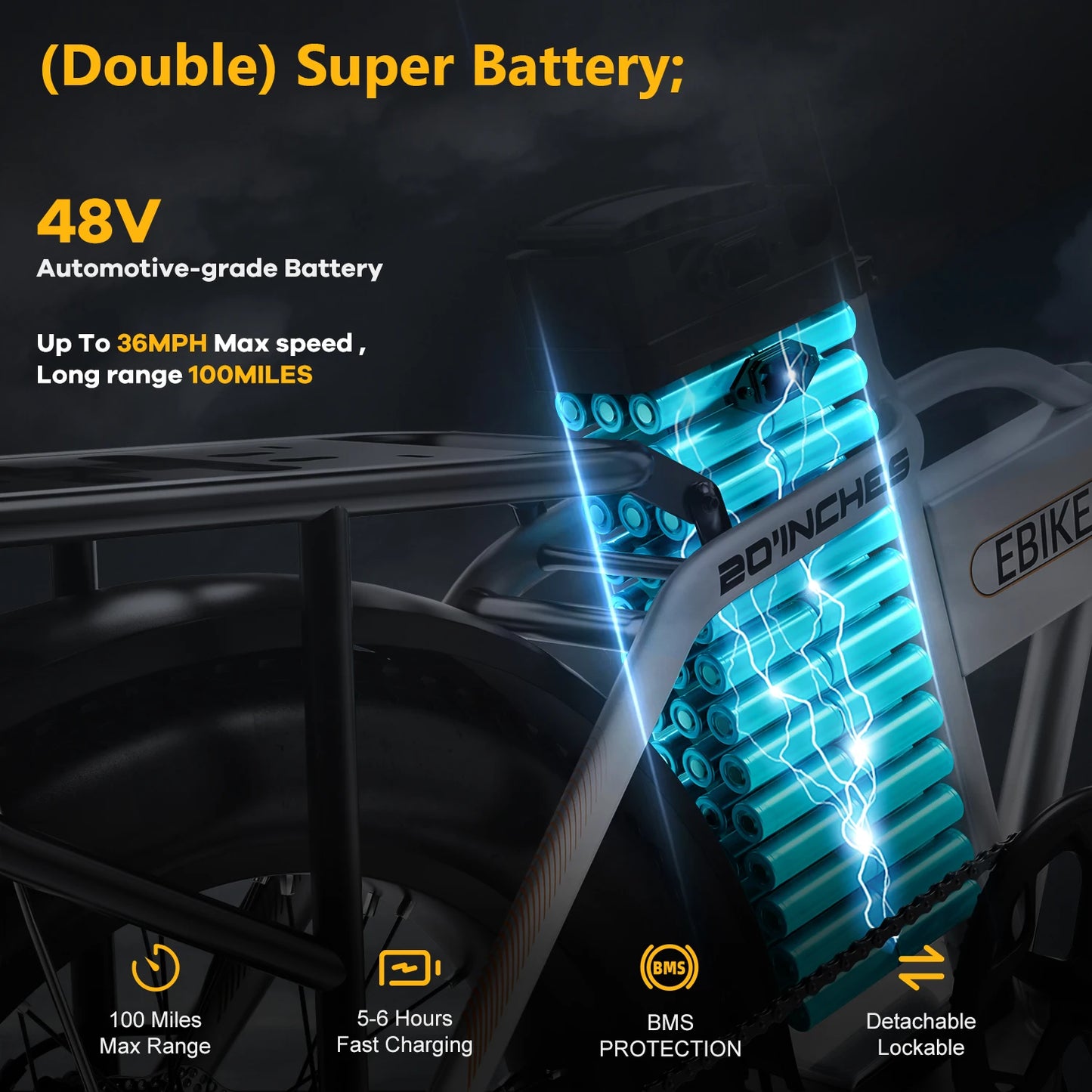 CYBERVELO MARS700 Folding Ebike With Removable Battery 1000W 28MPH