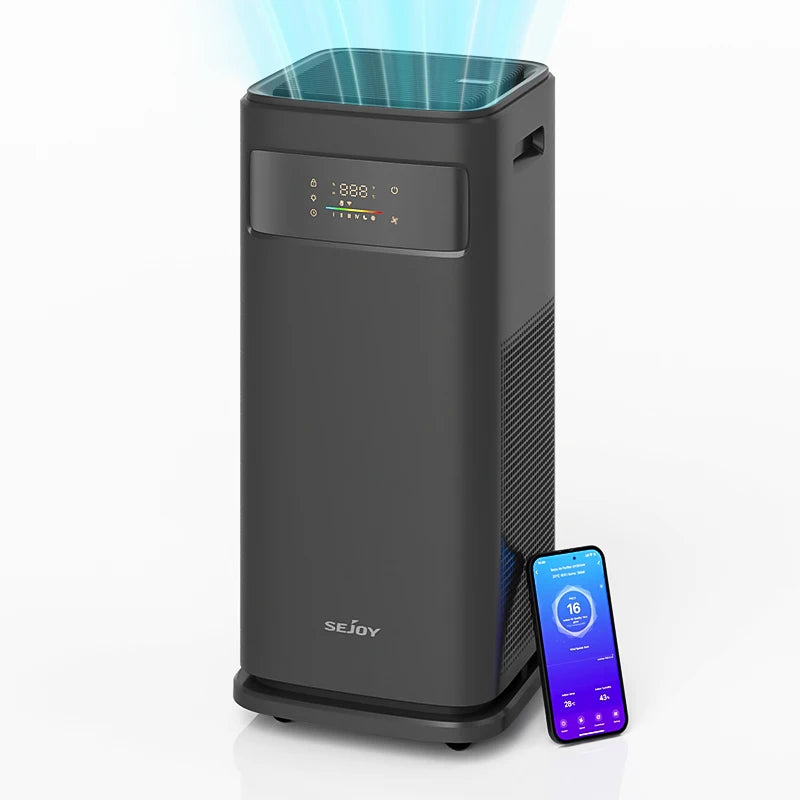 Sejoy True HEPA H13 Air Purifier for Home Allergies, Pet Hair, Smokers in Bedroom with Automatic Cleaning