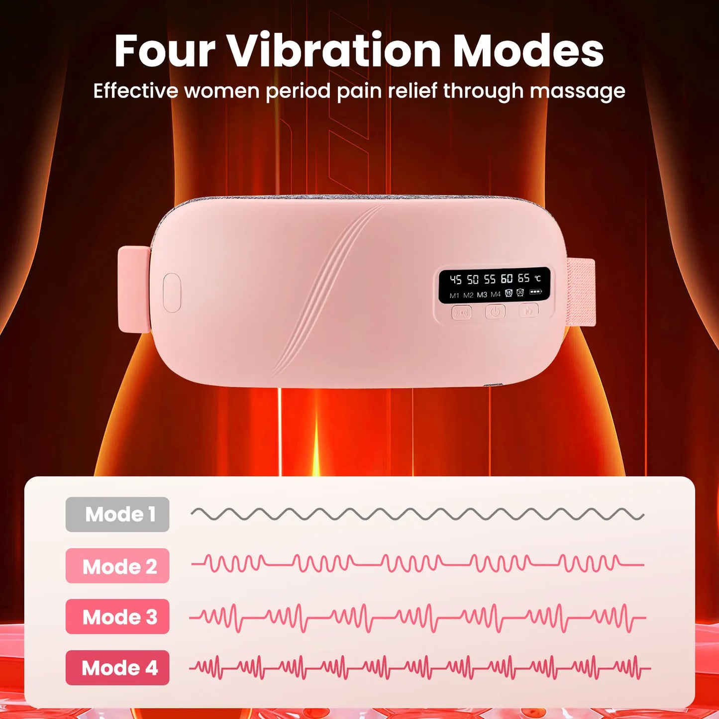 PASTSKY 5 Modes Electric Heating Waist Massage Belt Menstrual Relief