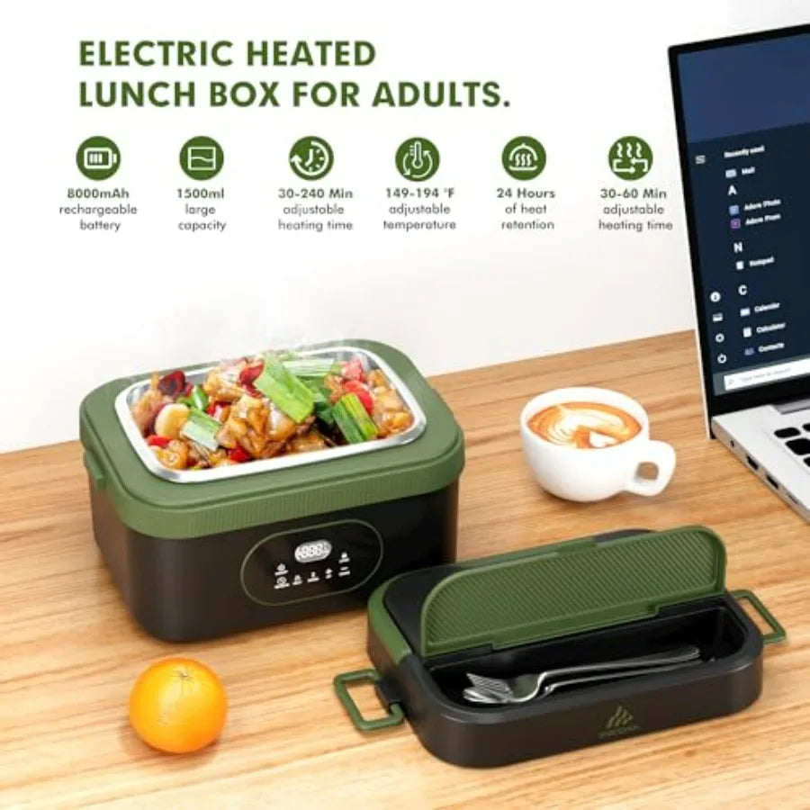 Cordless Electric Lunch Box Self Heating With Smart Timer