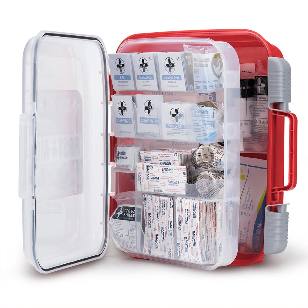 Rhino Rescue 350 Pieces First Aid Kit For Home Office