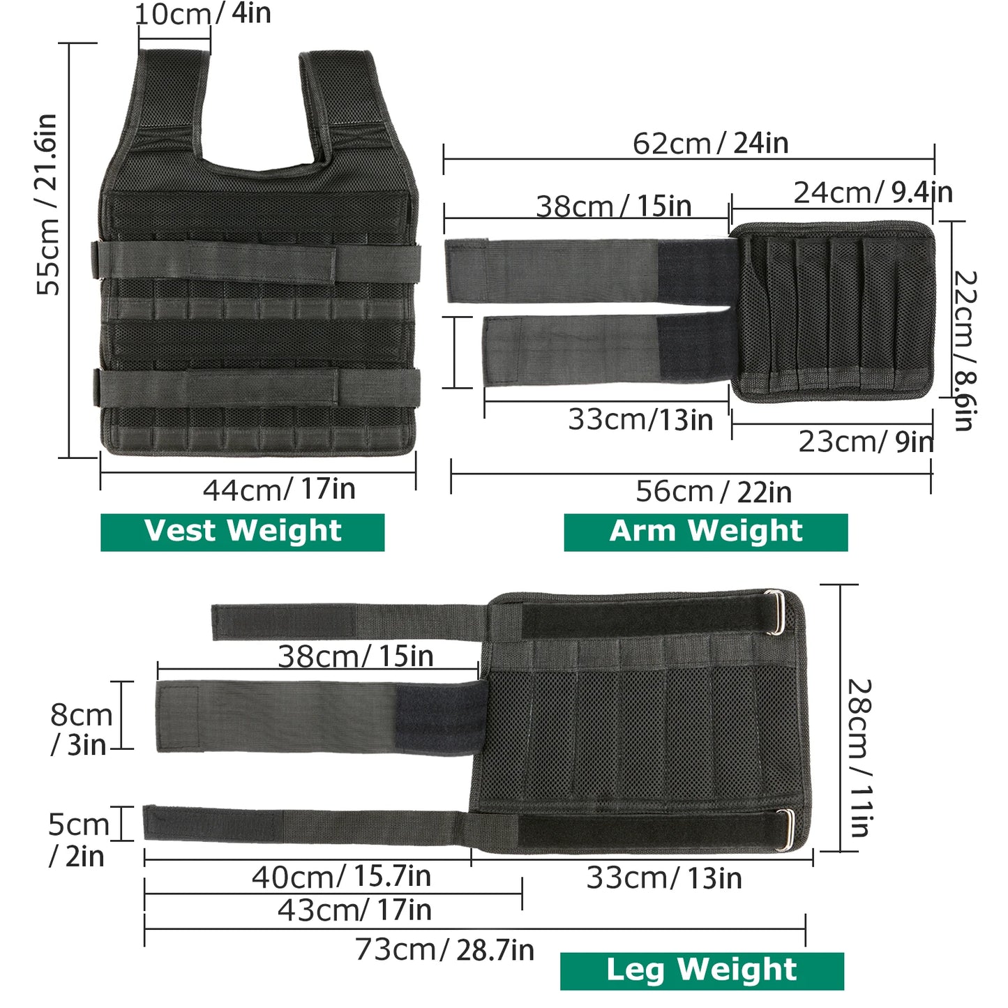 Adjustable Weighted Vest With Leg And Arm Weights 35 Kg