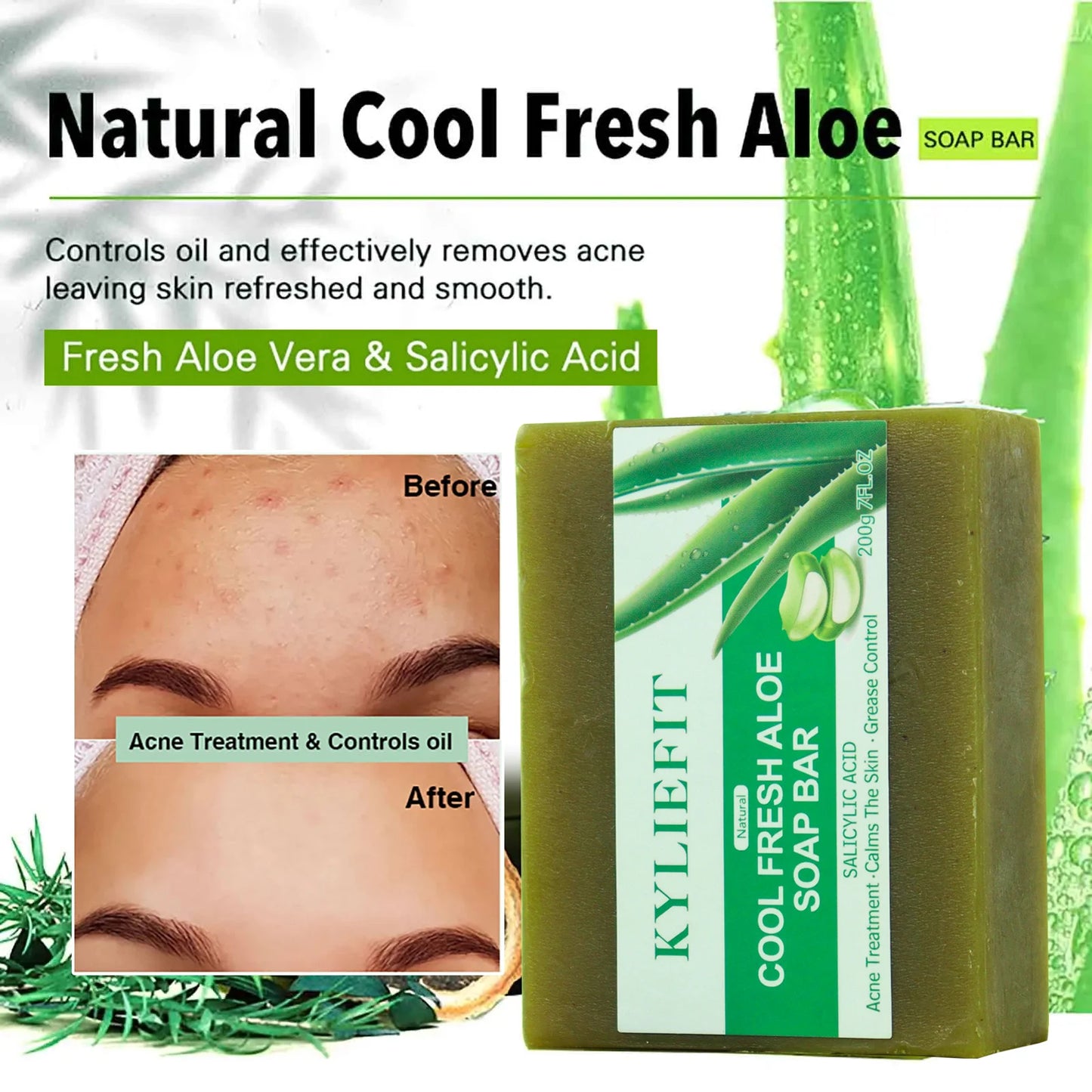 AILKE Aloe Vera Whitening Soap Acne Removal Radiant Skin