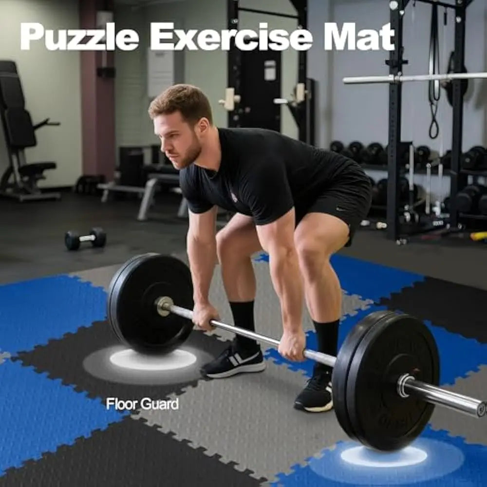 Interlocking EVA Floor Mats 36 Piece Shock Absorbing Workout Tiles