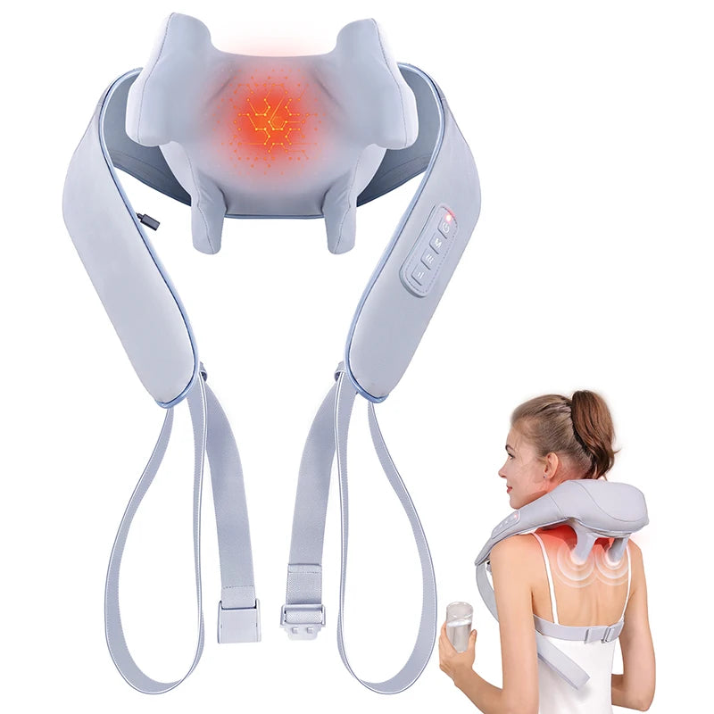 MASGREE Shiatsu Back Neck Massager With Heat Cordless 3D Kneading