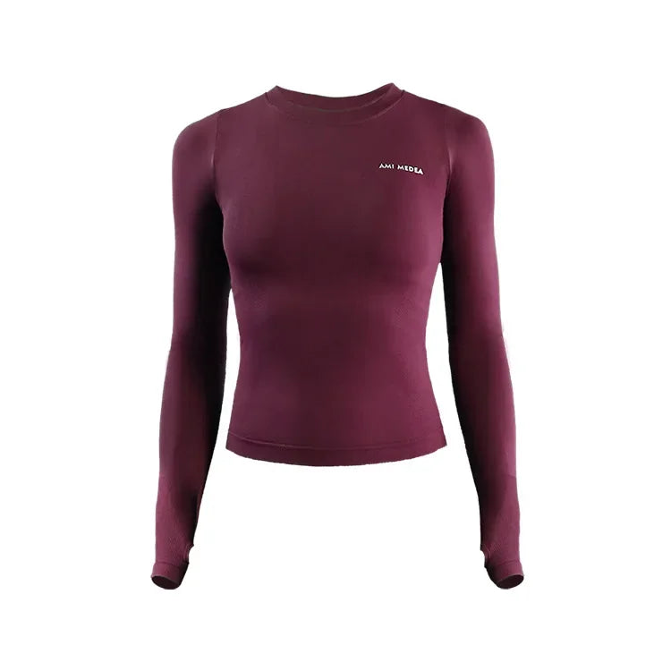 Women's Long Sleeve Top Yoga Shirts Running T-Shirt Workout Fitness Gym Sports Top
