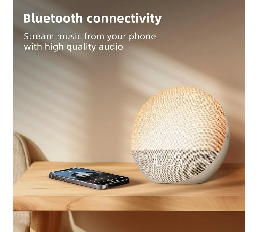 Sunrise Alarm Clock Dimmable White Noise And Bluetooth Speaker 25 Sleep Sounds