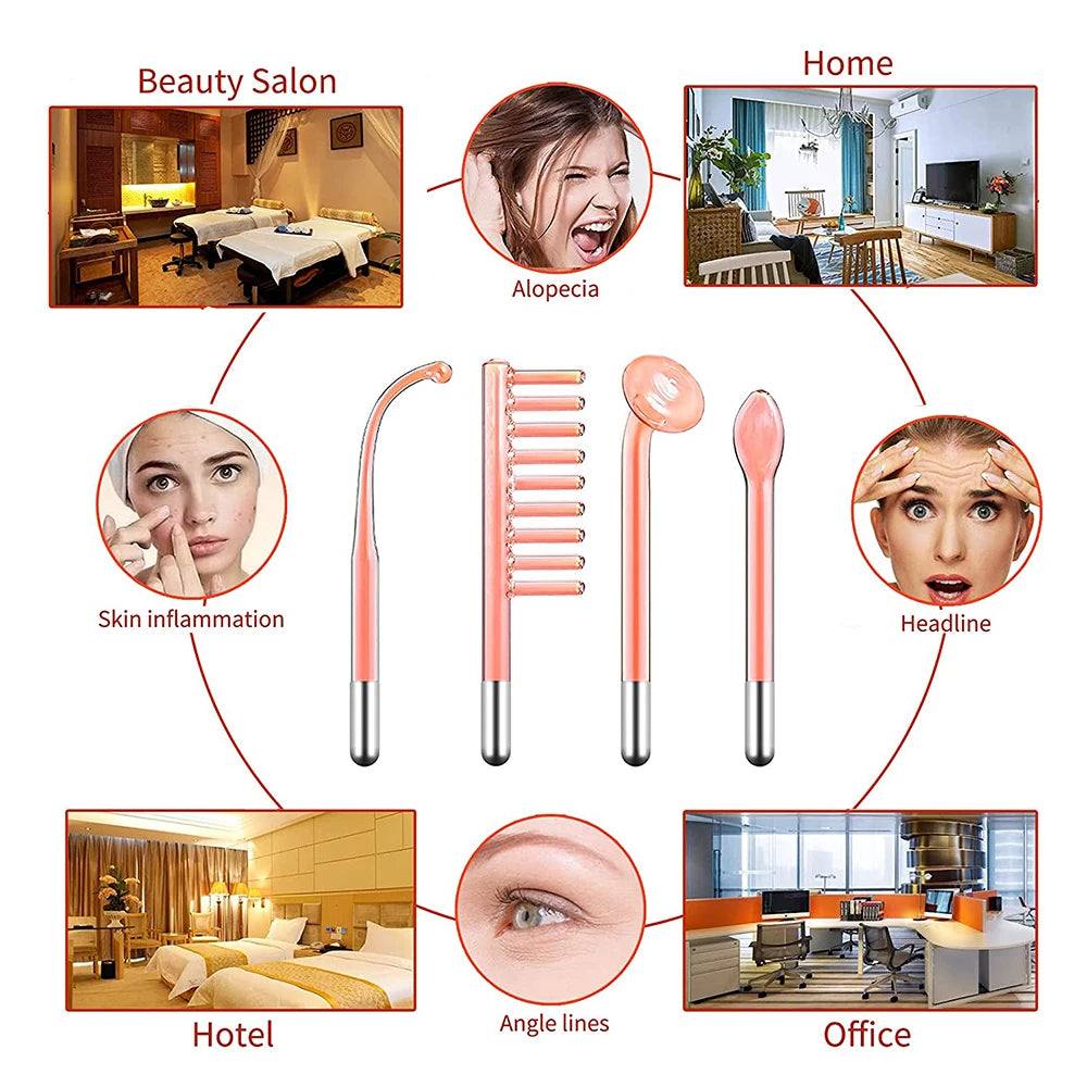 AOKO 4 In 1 High Frequency Facial Therapy Device For Skin Rejuvenation