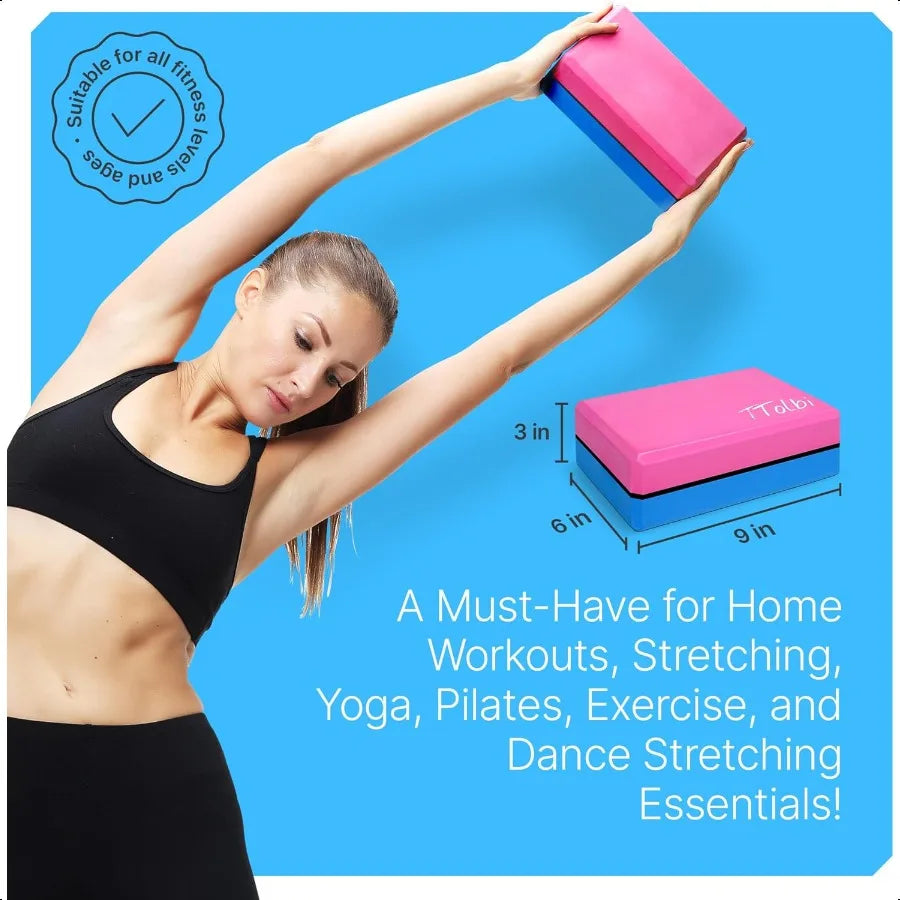 Hign-concerned Yoga Blocks 2 Pack Non Slip EVA Foam Blocks For Home Workouts Pilates And Stretching
