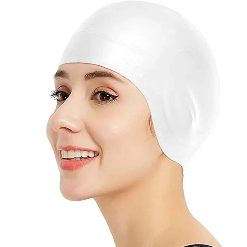 Waterproof Swimming Cap - High Elasticity, Ears Protection, Large Silicone Diving Cap for Enhanced Comfort and Durability