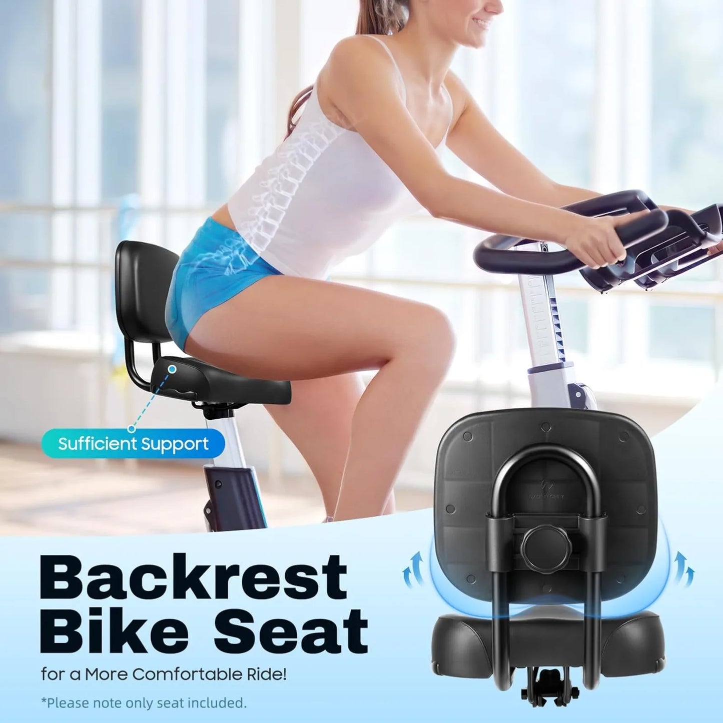 Bicycle Saddle With Back Support And Adjustable Back Rest