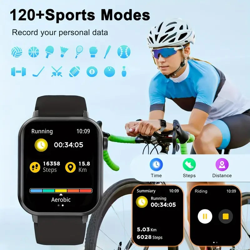 LAXASFIT Waterproof Smartwatch Bluetooth Call Voice Assistant Supports Android IOS