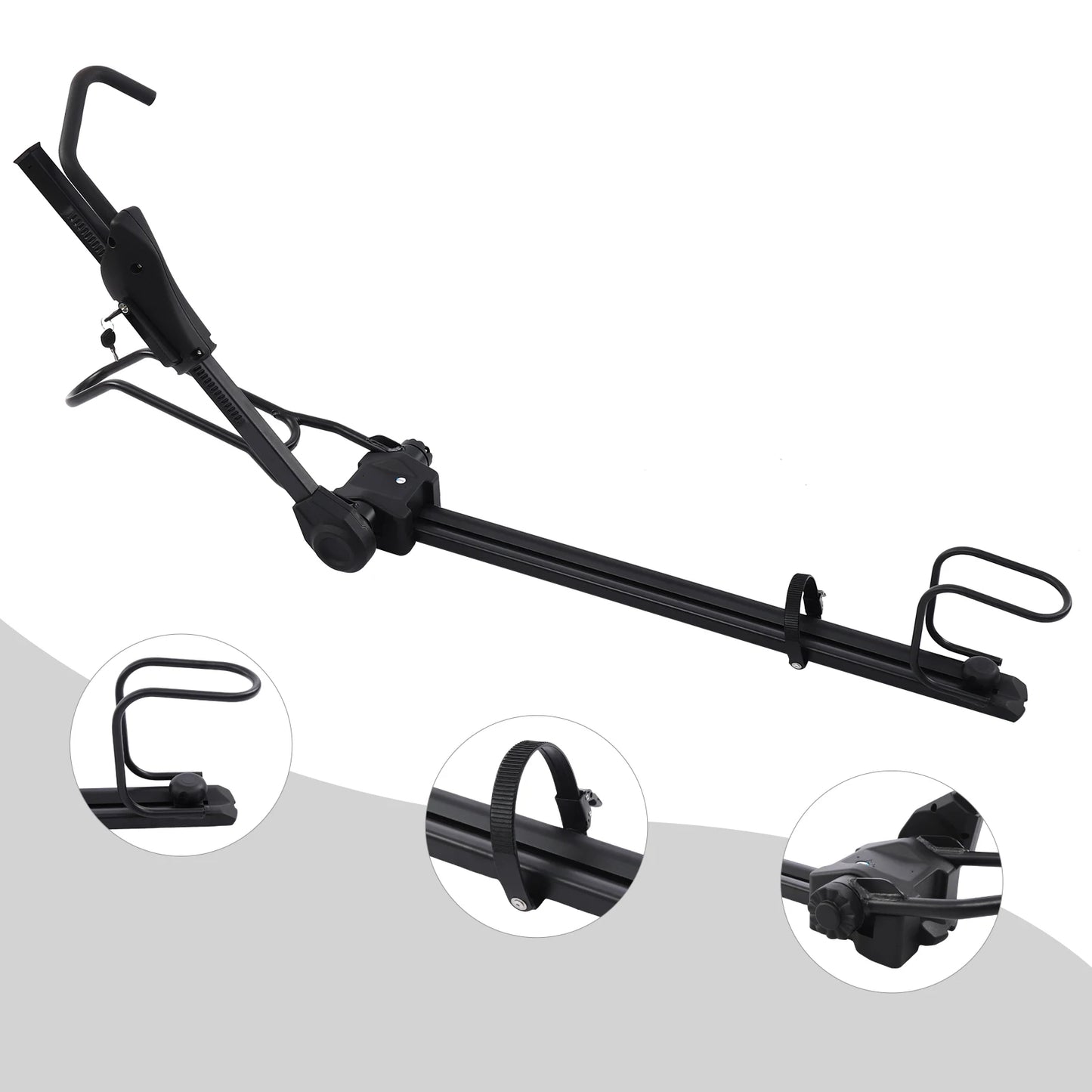 Car Roof Bike Rack Upright Mount With Anti Theft Locks And Adjustable Height