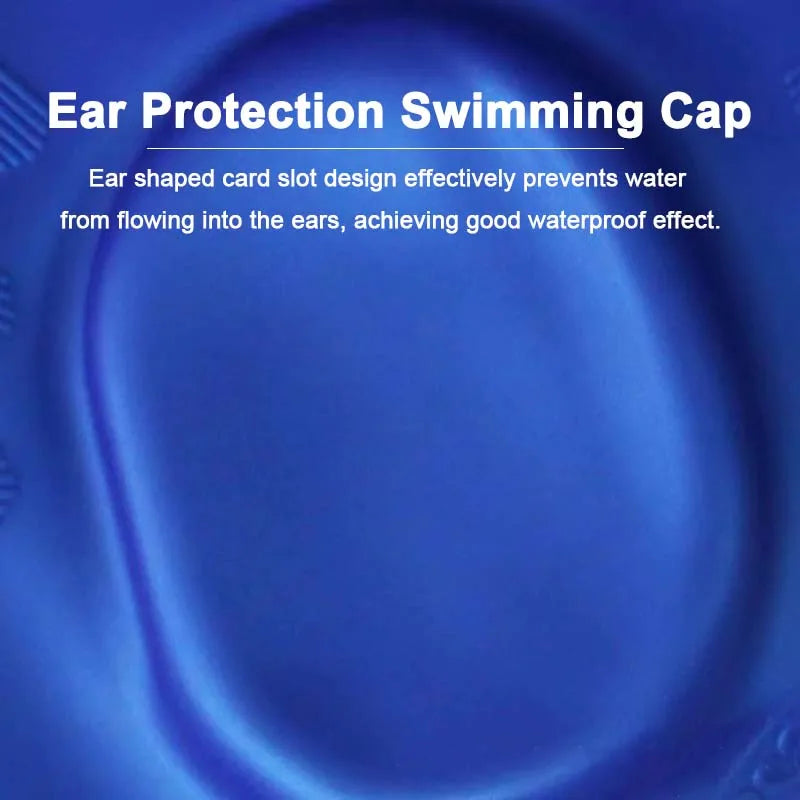 Waterproof Swimming Cap - High Elasticity, Ears Protection, Large Silicone Diving Cap for Enhanced Comfort and Durability