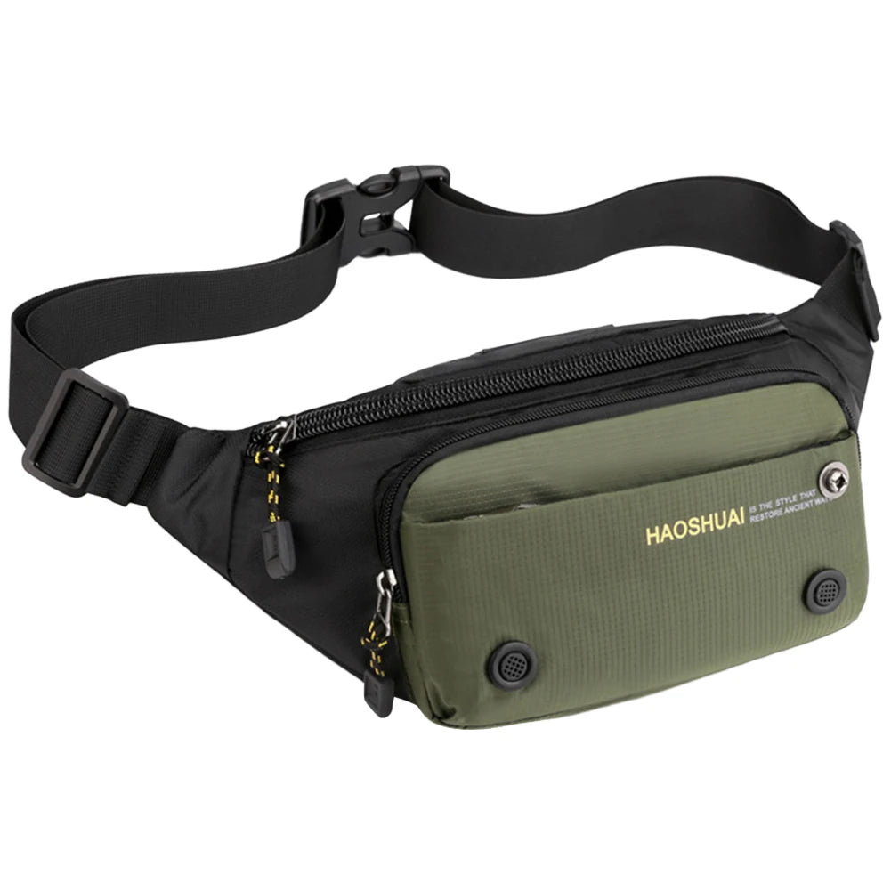 Men Sports Fanny Pack Adjustable Strap Fitness Mobile Phone Bag Wear-Resistant Marathon Fanny Pack for Outdoor Sports