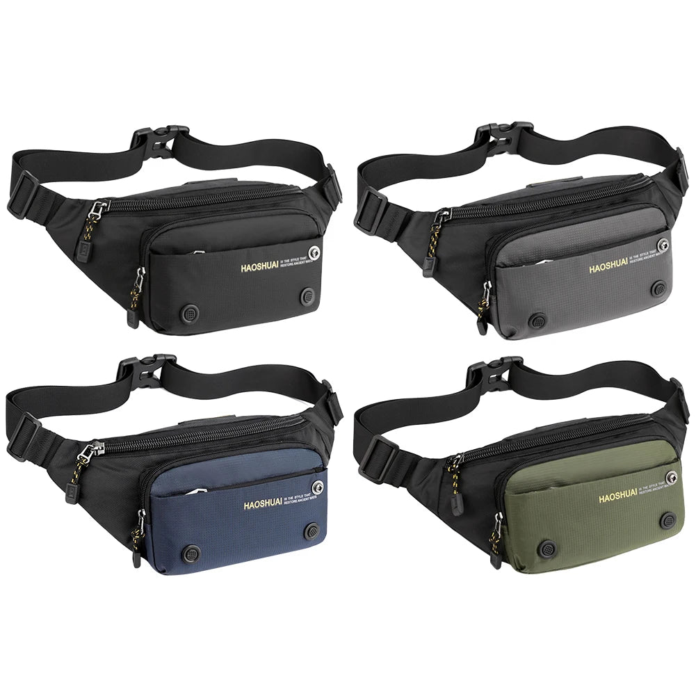 Men Sports Fanny Pack Adjustable Strap Fitness Mobile Phone Bag Wear-Resistant Marathon Fanny Pack for Outdoor Sports