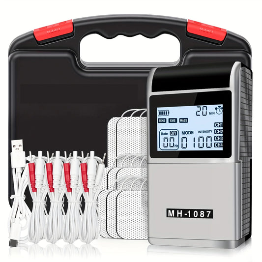 Gelvyth TENS EMS Rechargeable Digital Device With 20 Levels 48 Modes 8 Pads