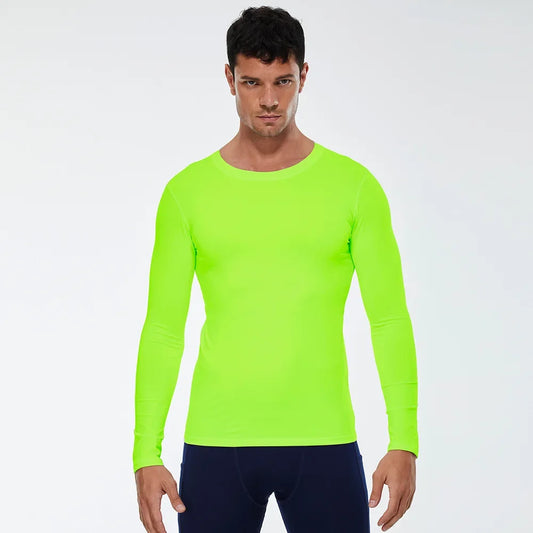 Men Compression Running T Shirt Long Sleeve Quick Dry Sportswear