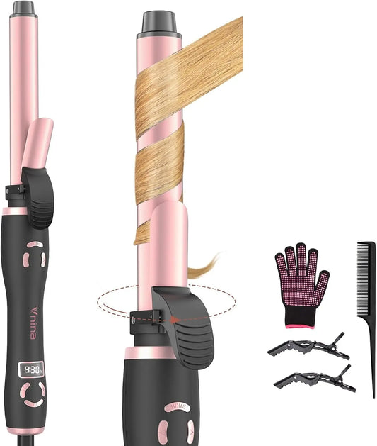 Automatic Rotating Curling Wand With Memory Temperature Modes