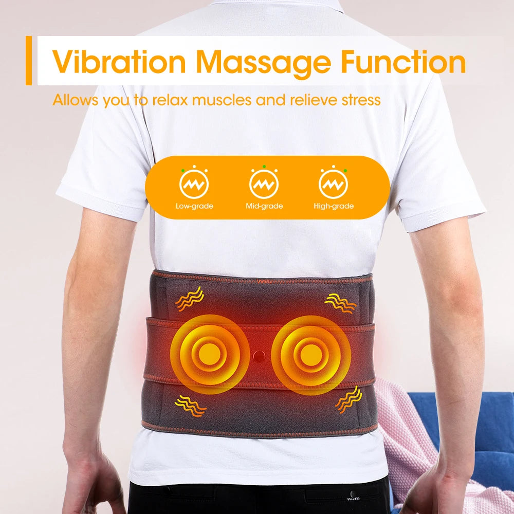 Heating Vibration Massager Belt Red Light Lumbar Support
