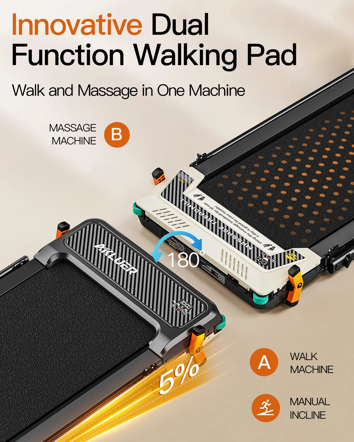 AKLUER Walking Pad Treadmill For Home TwoPointFiveHP 2 In 1