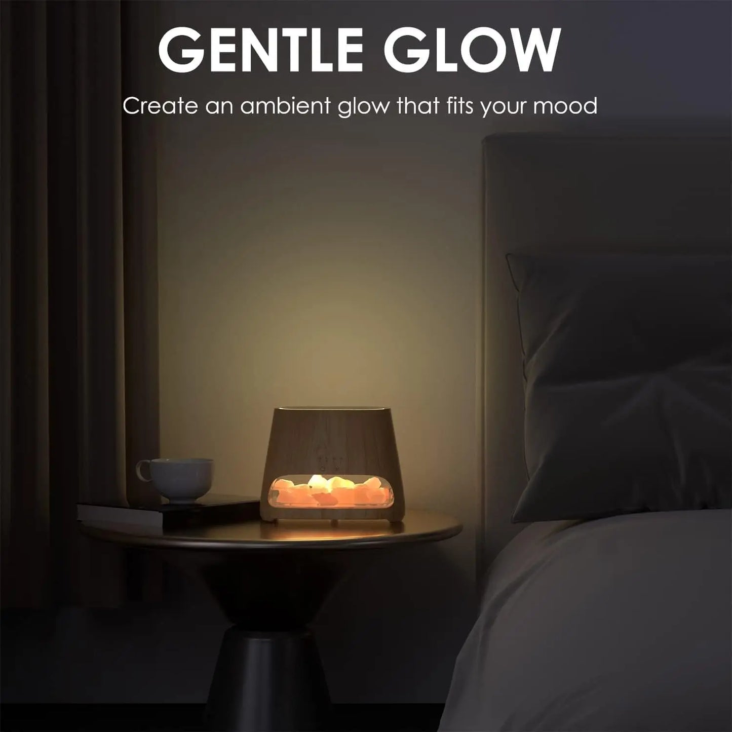 XMSJ 2-In-1 Ultrasonic Oil Diffuser Himalayan Salt Lamp