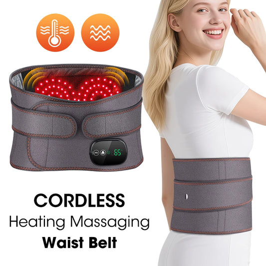 PASTSKY Electric Heat Massage Waist Belt Red Light