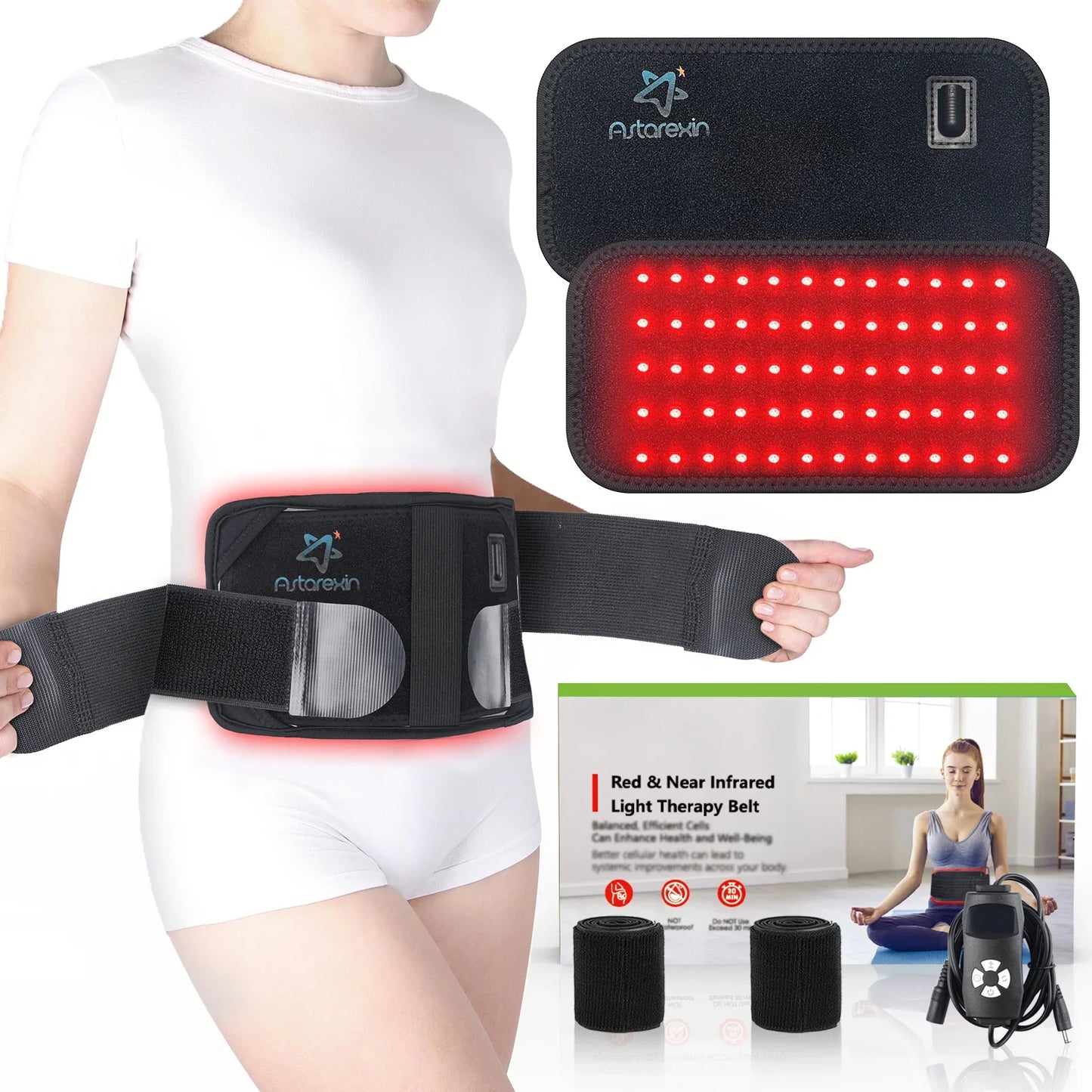 Red Light Therapy Belt 60 LEDs 660nm Red Light Infrared 850nm Wrap Slimming Machine Waist Heat Pad For Muscle Soreness Skin Care