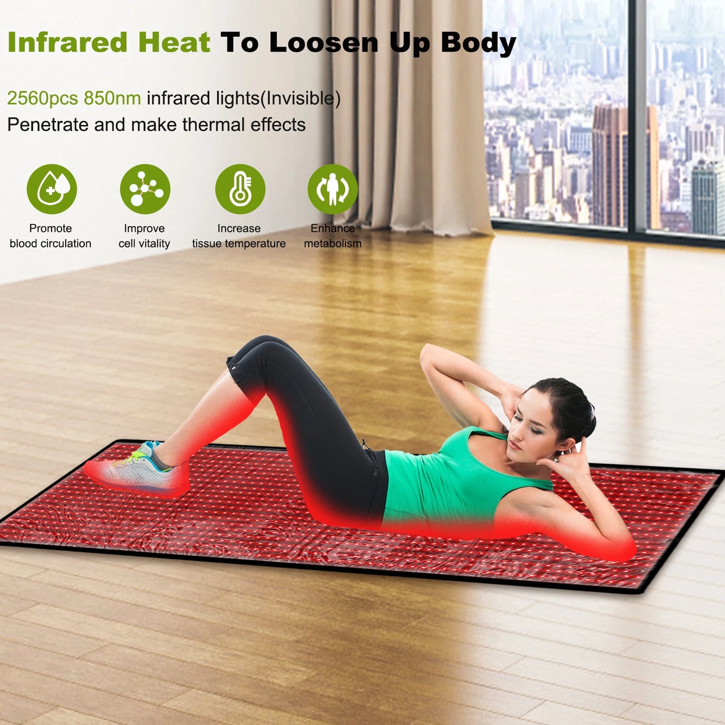 1280Pcs Red Light Infrared LED Therapy Mat Body Relaxation
