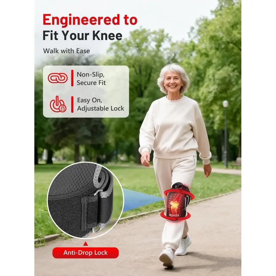 Light Therapy Knee Brace With Heat and Massage Cordless Controller