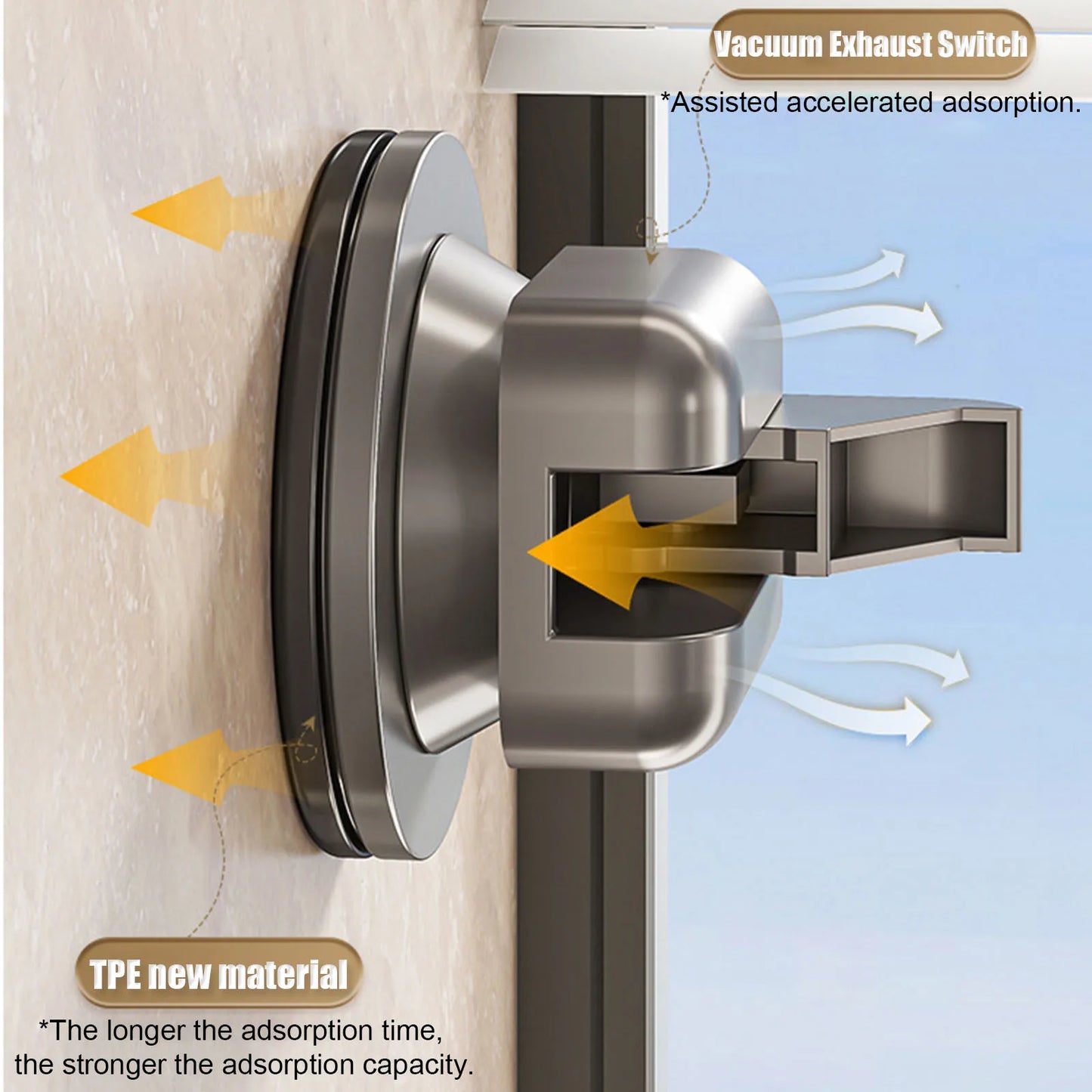 Viladepot Suction Cup Shelf Bathroom With Hooks And Towel Bar