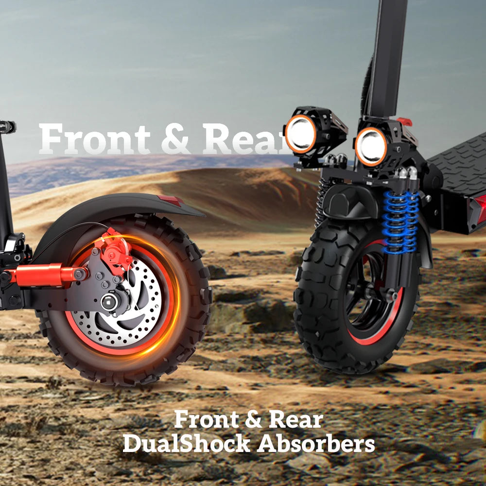 1200W Foldable Electric Scooter With Seat Off Road Tires