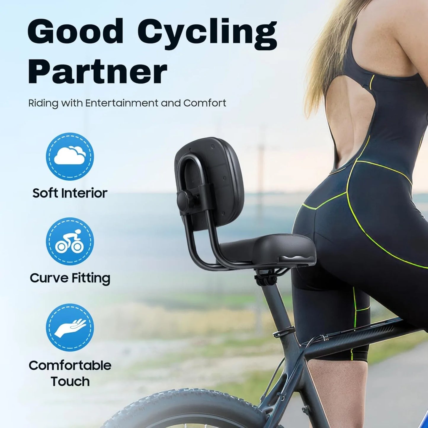 Bicycle Saddle With Back Support And Adjustable Back Rest