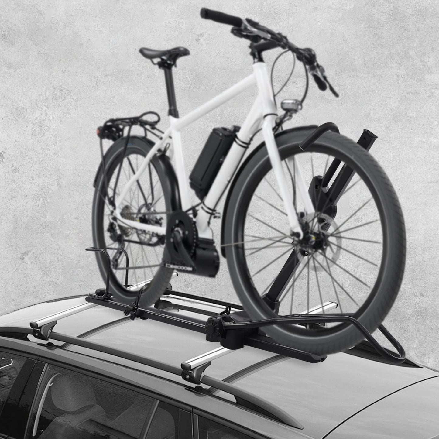Car Roof Bike Rack Upright Mount With Anti Theft Locks And Adjustable Height