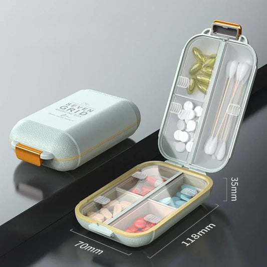 7 Grids Weekly Portable Travel Pill Cases Box Sealing Moisture-Proof Pills Container Storage Tablets Vitamins Medicine Organizer