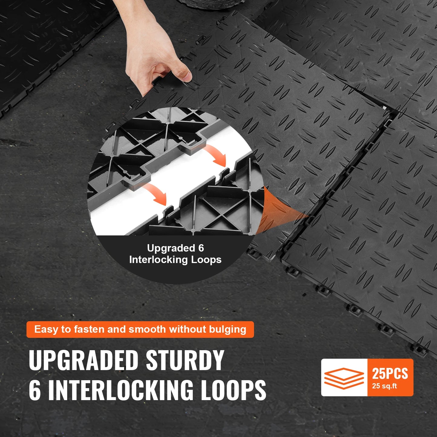 SucceBuy Interlocking Garage Tiles Non Slip Mats 25 Pcs
