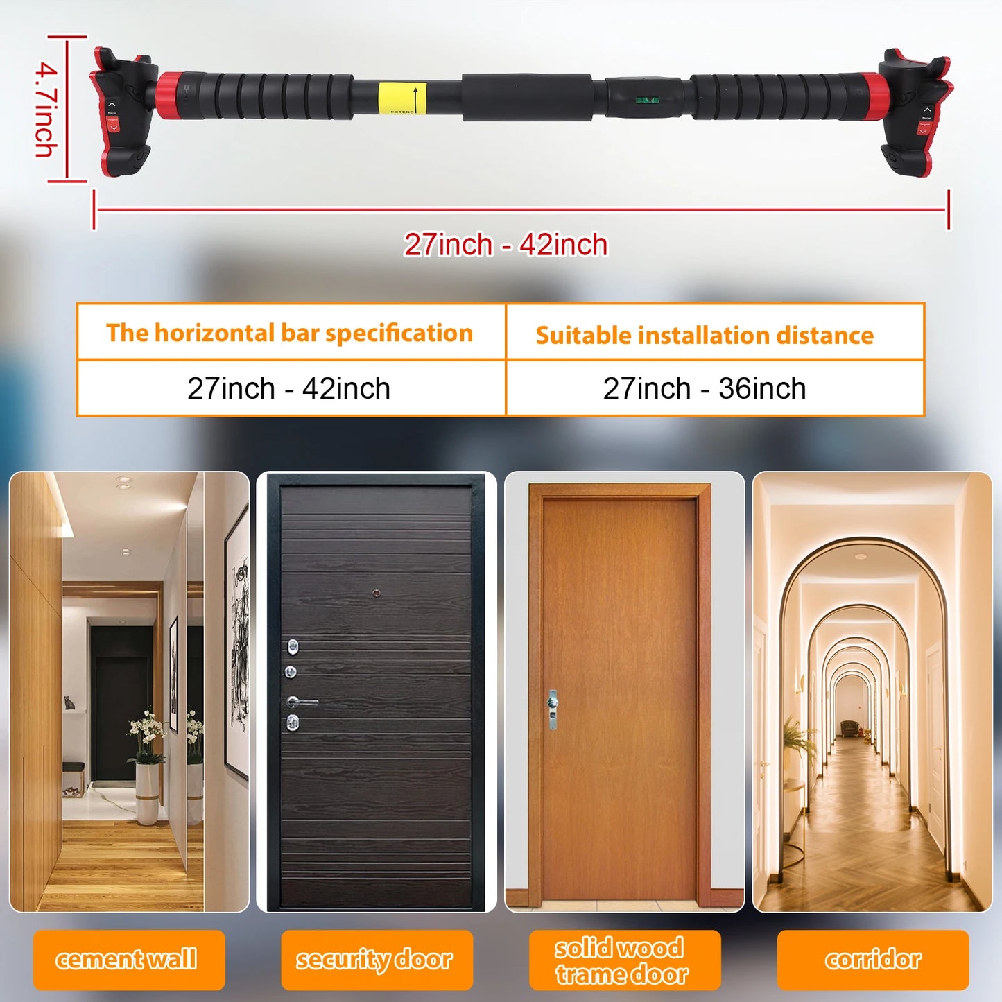 TWISTER.CK Doorway Pull Up Bar No Screws Wall Mount