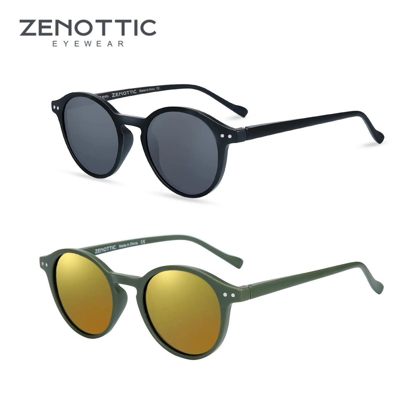 Zenottic Retro Polarized Sunglasses Vintage Round Frame UV400