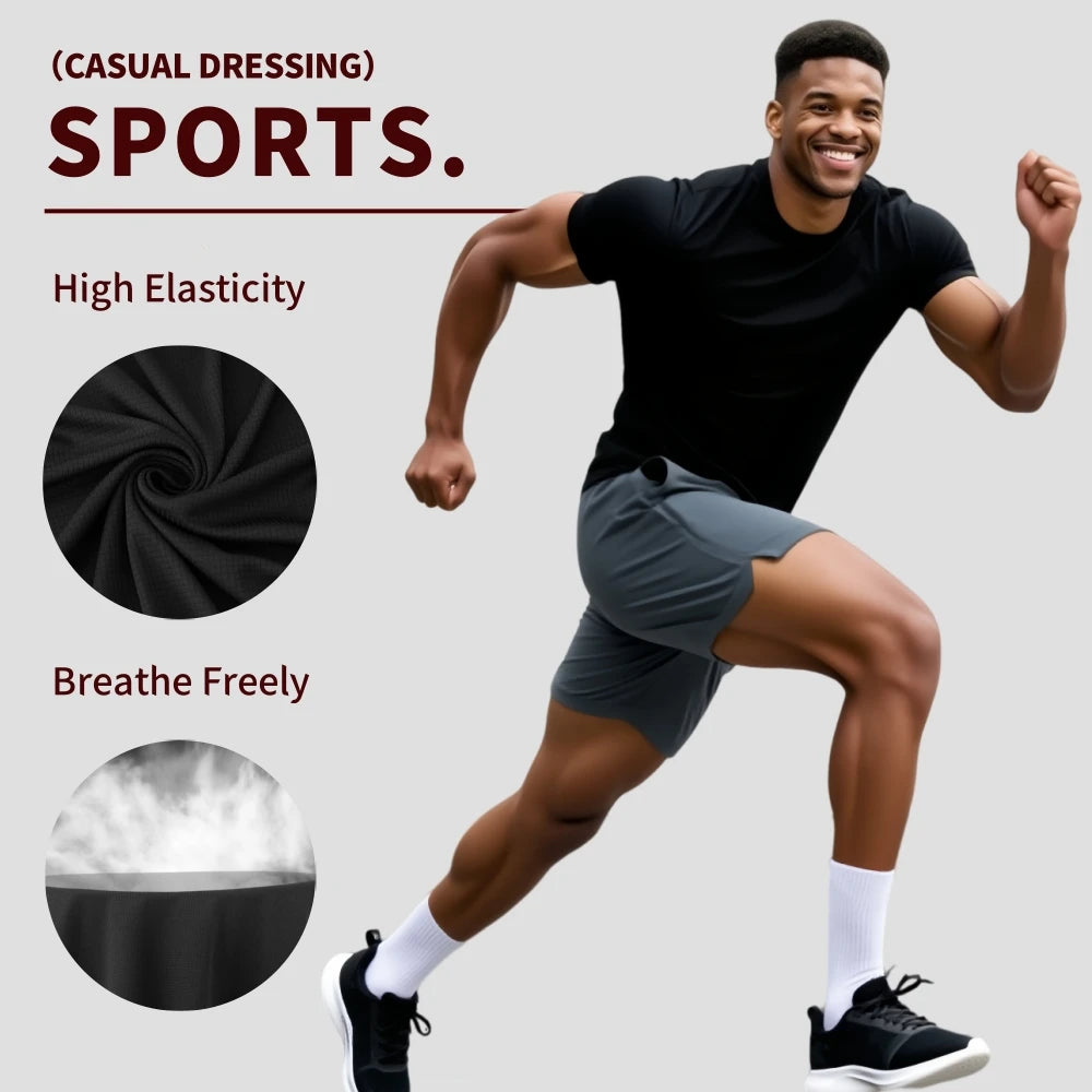NONECN Men's Sports Round Neck Short Sleeve Shirt for Golf