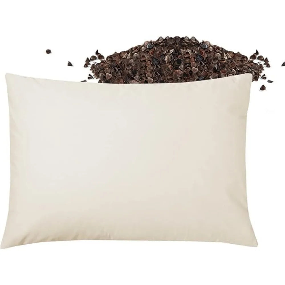 Buckwheat Pillow Adjustable Height Organic Cotton Shell