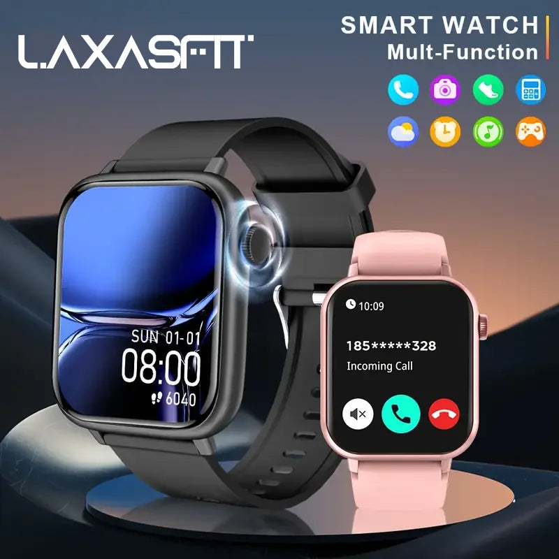 LAXASFIT Waterproof Smartwatch Bluetooth Call Voice Assistant Supports Android IOS