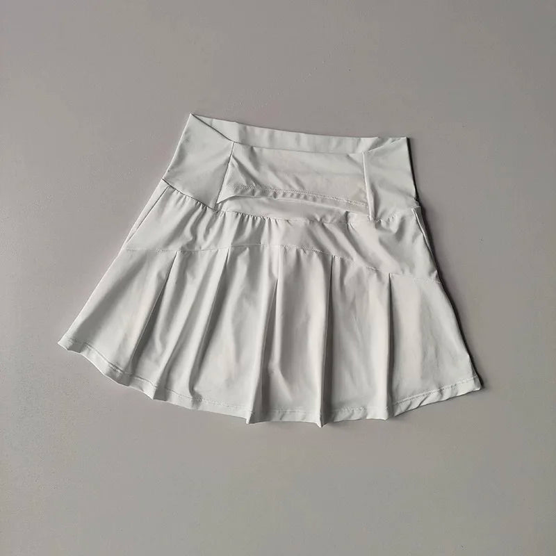 NONECN Women's High-Waisted Sports Skort With Inner Lining For Yoga