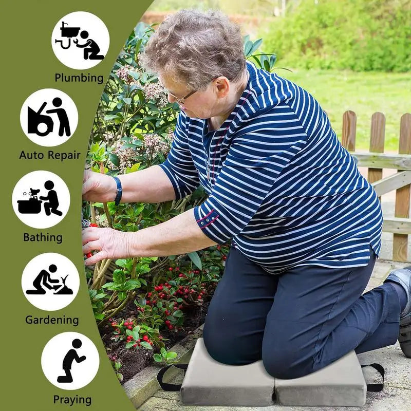 Foldable Garden Kneeler Pad With Handle Extra Thick Foam Cushion