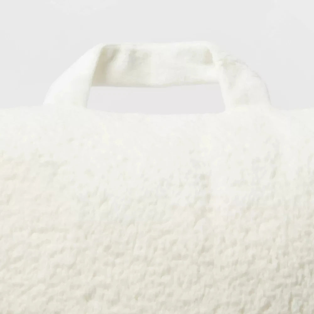 Craft of Weaving Faux Shearling Bed Rest Pillow with Arms